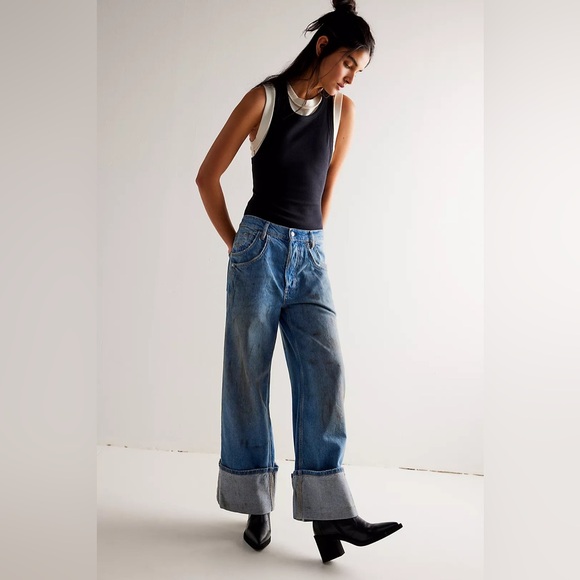 Free People Denim - Free People We The Free Womens 30 Mudslide Final Countdown Boyfriend Jeans New